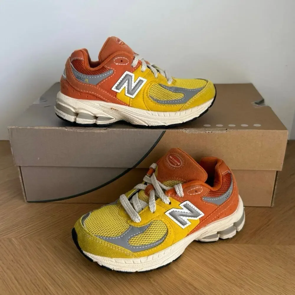 New Balance 2002 R Yellow/Orange Kids Sneakers - SZ 12 C